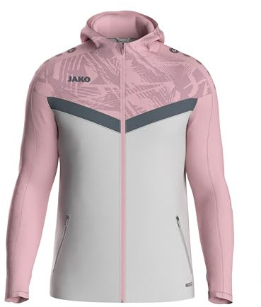 Jako Veste à Capuche Iconic, Gris Doux/Rose foncé/Anthracite Clair, m Homme