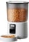 BEMOONY 5L Distributeur Croquettes Chat Automatique, Distributeur Croquettes Chat avec Minuterie Programmable, 1-6 Repas par Jour, avec Appuyez sur le Couvercle et Fonction D'Enregistrement 10s(Blanc)