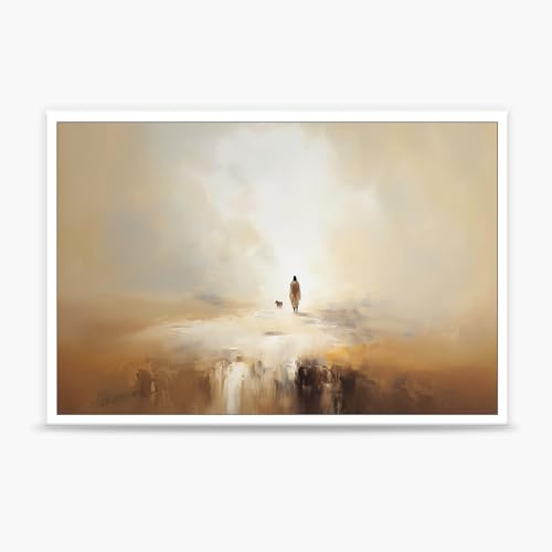 Jesus Leaves The 99, Parabel of The Lost Sheep, Jesus Wall Art, Jesus and Lamb Canvas Wall Art,LDS Home Decor Bible Horizontal Wall Art, Christian Faith Art Home Decor Print,Jesus Painting, Christian