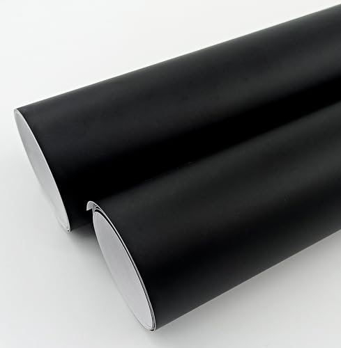 Vinilo Adhesivo Negro Mate 2ud de 60x300 cm para Cocina Muebles Paredes Ventanas Manualidades Film Impermeable Decorativo (2ud 60x300 cm, Negro Mate)