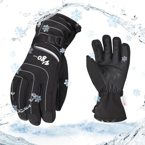 Vgo... Wasserdichte Winterhandschuhe für Damen, für Ski, Outdoor, Snowboard, Roller, Thermohandschuhe für kaltes Wetter, Touchscreen mit 3M Thinsulate