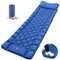 ONTYZZ Schlafmatte Outdoor Camping Isomatte Selbstaufblasend Luftmatratze Ultraleicht Tragbar Anti-Ripstop Verdickte Schlafmatte mit Kissen & Fußpresse Pumpe Aufblasbare Camping-Pad (Saphirblau)
