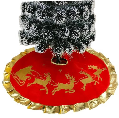 KONTONTY Copertura Per Base Albero Natale 90cm Gonna in Feltro Orsetto Design Grembiule Avvolgente Decorazione Natalizia Sotto Albero