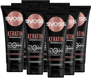 Syoss Tiefenspülung Keratin (9x 250 ml), reichhaltige Spülung mit Keratin bekämpft Frizz & sorgt für Glanz, Haarspülung für gesund aussehendes & widerstandsfähiges Haar