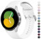 Wanme Armband für Samsung Galaxy Watch 4 40mm/44mm und Classic 46mm/42mm, Silikon Ersatzarmband für Damen und Herren (Weiß)