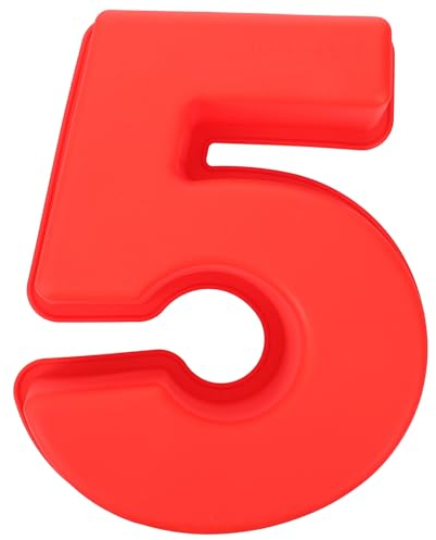 IMIKEYA Grandes Números 3D Moldes De Pastel Sartenes De Silicona Para Hornear Moldes Para Hornear Fondant De Chocolate Número 5 Molde Para Pasteles Letra Número Moldes Forma Para Hornear