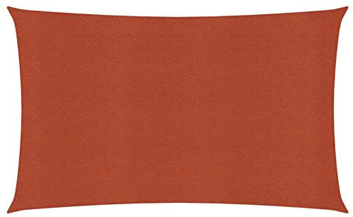 Sufrk Toldo parasol 160 g/m² terracota 3 x 6 m de HDPE impermeable rectangular vela sombra protección rayos U V para exterior jardín terraza