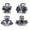 4pcs Mini Metal Hair Claw Clips Blue Rhinestone Hair Claw Clamps Small Vintage Non Slip Hair Grips Hair Accessories for Women Girls