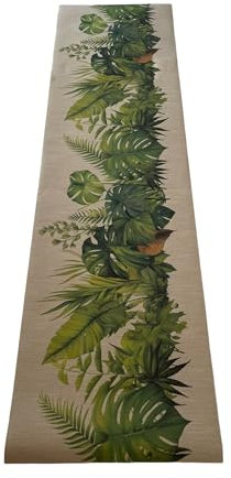 Tappeto Cucina Riciclato Eco Verde Foglie Palma Felci RecycledChef Antiscivolo Lavabile (cm 50_x_240)