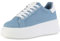 VAN HILL Damen Plateau Sneaker Keilabsatz Plateau Vorne Trendy Schuhe 216251 Hellblau Denim 37