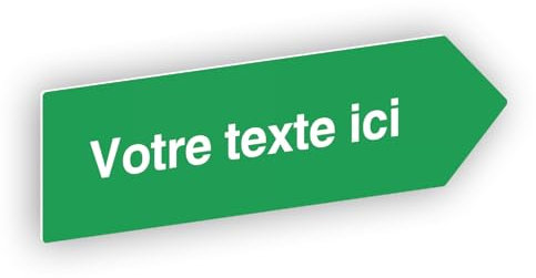 Flèche directionnelle gravée autocollante personnalisable, Plaque signalétique orientation Droite – vert clair - format 20x6