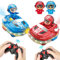 Fullware Mini RC Bumper Cars Autoscooter Ferngesteuertes Auto ab 3 4 5 6 7 8 Jahre RC Auto mit Katapult Fahrer, Sound, Musik und Spray, Double Spiel, Kinder Familien Partyspiele, Geschenke für Jungen