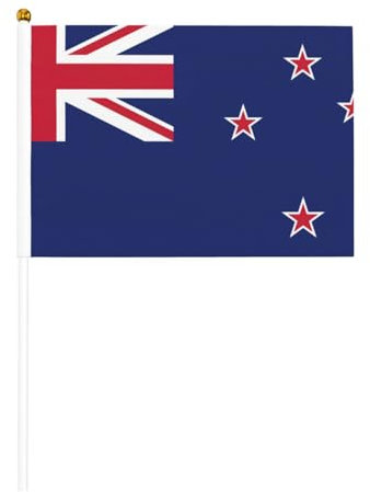 Rich&Rabbit 10 Stück Neuseeland-Flagge Druck Handflagge Polyester Stoff Event Feier Flaggen, 8,5 x 5,5 Zoll