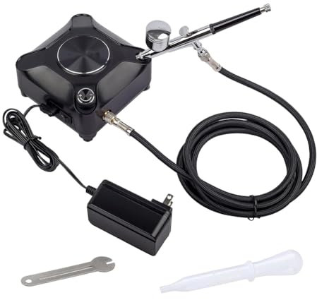 Muuoeou 40PSI Adjustable Output Airbrush Kit Dual ActionAir Brush Compressor Kit for Painting Makeup Decoration Art Craft Easy to Use