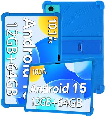Silicone Tablet Case for TECLAST P30 10.1 inch Android 15 Tablet with Full Coverage, Shockproof, Anti-scratch, Adjustable Stand, and Soft Silicone Cover,Blue