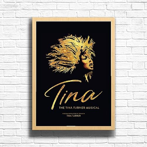 Tina Poster Print, Musical Print, A4 A3 West End Broadway Tina Turner Theatre Show, Wall Art Deco Special Canvas West End Print, London theatre art frame options (A3 Framed (Oak))