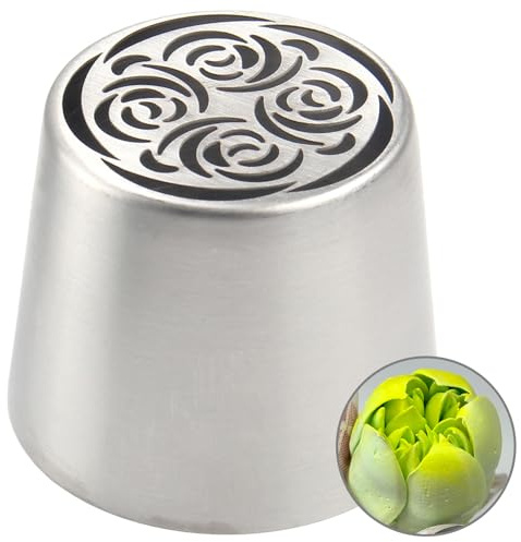 Baipesiy Russische Spritztüllen, extra groß, Edelstahl-Rosen-Blumen-Spritztüllen für Kuchendekoration, Zuckerguss, Sahneblumenstrauß, DIY Kekse, Desserts, Backwerkzeuge (XXL, Stil 35)