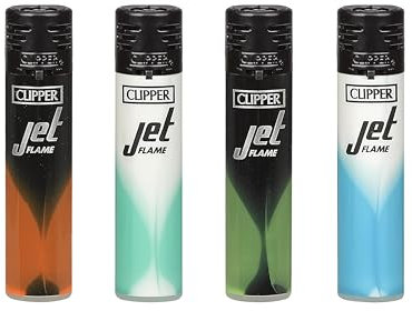 Clipper Jet-Feuerzeug 4er Set: (Clipper Feuerzeuge - 4er Set: Jet Flame Nebula Mix #2)