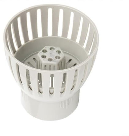MoSundi Teich-Skimmer-Filter mit Auffangbecher, Koi-Teich-Abfluss-Skimmer, verstellbarer Wasserstand, Teichfilter-Skimmer mit Schmutzkorb für die Reinigung von Fischbecken im Freien (90 mm)