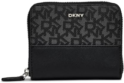 DKNY,WALLET,VELA-SM ZIP AROUND,BLACK LOGO/BLACK,1SZ