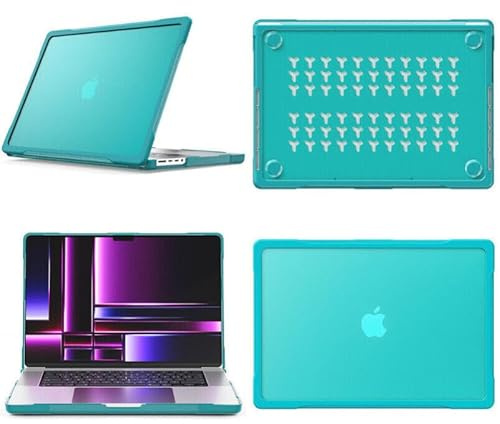 case for MacBook Pro 14-in. (M2 Max, 2023) A2799 (Color: Light Blue/Clear) Shockproof Bumper Flip Back Case
