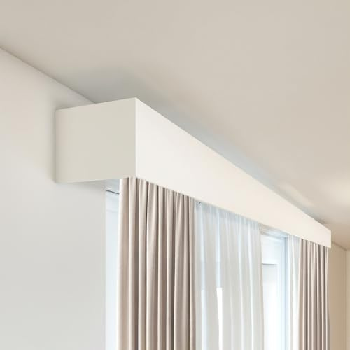 Aluminum Curtain Pelmet Panel 3.3ft / 6.5ft / 7.5ft / 10ft / 12.5ft / 14ft (Without Tracks) - Blackout Window Valance Box Wall/Ceiling Mount - Modern Decorative Cornice Board for Room (7.5ft/230cm)