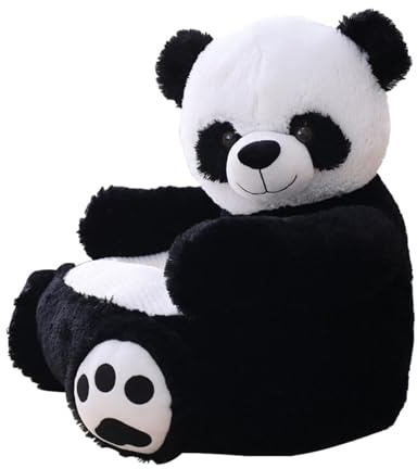 Panda-Armlehnenstuhl - Süßer Kinder-Sofa-Sitz, Plüsch-Tier-Sessel, Gemütliches Panda-Design-Kissen | Unterstützungsmöbel für Kleinkinder für Mädchen und , Ideal zum Lesen, Spielen und zur Raumde