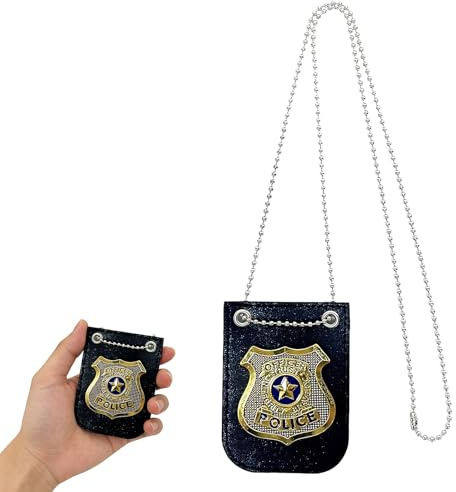 YEDOUALE Insignia de policía para Juegos de imaginación – Accesorio de Roleplay para Disfraces, Aula y Fiestas – Placa metálica para Disfraces de Agente, Detective y Juegos Infantiles