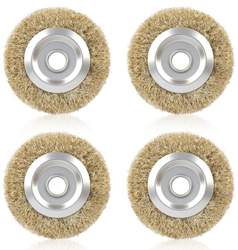 4 PCS RAC814 Wire Wheel Brush for Ryobi Patio, Wire Brush with Arbor Hole | for Ryobi RAC814 RY18PCA-0 OPC1800 OPC1815 EFB 400/401 More Cleaning Rust Joint Debris (100mm*16mm*20mm)