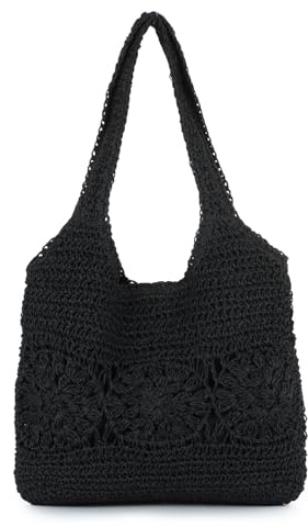 Freiesoldaten Straw Tote Bag for Women Large Summer Beach Woven Shoulder Bag for Travel Vacation