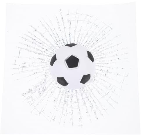 BATHVEVE 3D Unique Plastic Prank Decal Cracked Window Sticker Soccer with Easy Installation and Lifelike 3D Effect for Vehicle and Car Window for Sporty and Eye-catching Auto Decoration