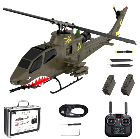 YGWXYYZJ Airwolf Elektro-RC-Hubschrauber RTF mit Zwei Akkus für stabilen Flug und verbesserter 2,4-GHz-Fernsteuerung – Mikro-RC für Erwachsene/Anfänger/Fortgeschrittene(Green)