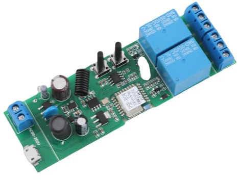 Modulo switch WiFi intelligente eWeLink a 2 canali con timer e telecomando, compatibile con Alexa per l'automazione domestica intelligente