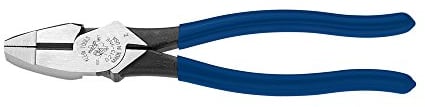 High Leverage Pliers, 9-Inch Side Cutters with 46% More Gripping Power than Other Pliers Klein Tools D213-9NE, Blue/Silver