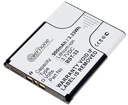cellePhone Batterie Li-ION Compatible avec Sony-Ericsson K800i K530i K550i K630i K660i K810i M600i P990i W850i W880i (Remplacement pour BST-33 / BST-40)