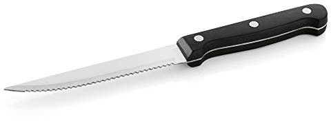 WAS 6500 000 - Cuchillo para cubiertos de carne / pizza de acero cromado con mango de plástico, longitud 21 cm, altura 14 cm, 1 pieza