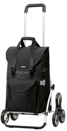 Andersen Einkaufstrolley Royal Treppensteiger und Einkaufstasche Senta schwarz 49 Liter