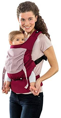 AMAZONAS Ergonomische Babytrage Smart Carrier mit Kapuze für Neugeborene & Kleinkinder Mitwachsend ab 0-3 Jahre bis 15 kg 100% Baumwolle Bordeaux