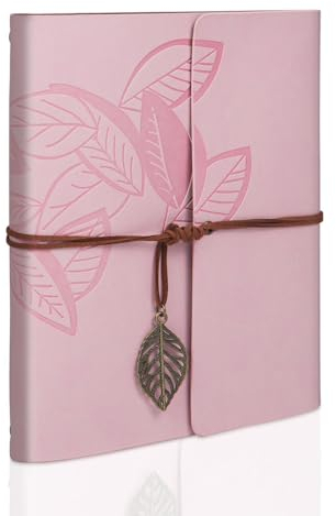 ZEEYUAN Photo Albums Scrapbooking DIY Memory Book Leaf Soft Leather Scrapbook Photo Album Family Wedding Album Special Christmas Valentines Birthday Gifts Unique Present for Women…