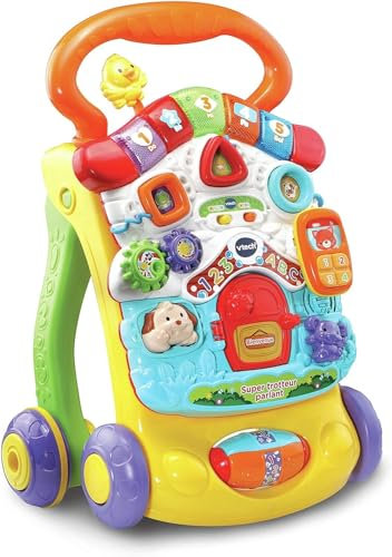 VTech - Super Trotteur Parlant Orange, Trotteur Bébé Pliable, Tableau d'Éveil Détachable, Jouet d'Activité et de Développement, Apprentissage de la Marche, Cadeau Bébé Dès 9 Mois - Contenu en Français