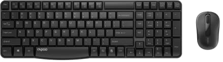 RAPOO RP X1800S UI-B Wireless Multimedia-Tastatur + Maus X1800S - Schwarz (QWERTY US Layout)