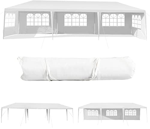 RELAX4LIFE Gazebo da Giardino per Feste ed Eventi a 2/3 Stanze, in Tessuto PE Antistrappo e Impermeabile con per 5 Pareti Laterali Rimovibili Terrazza e Patio (9x3x2,6M, 5 Pannelli Laterali)
