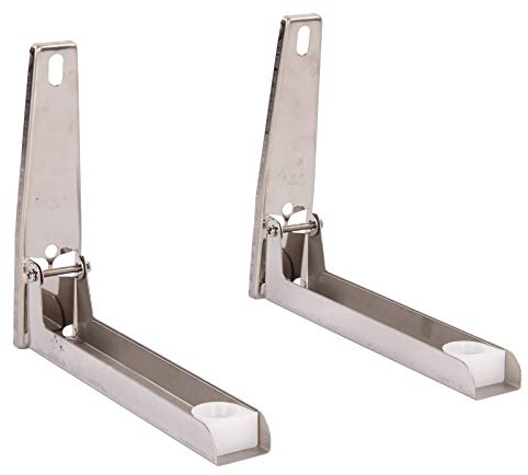 Shoze 2X Universal White Microwave Wall Mounting Holder Brackets With Extendable Arms Microwave Wall Bracket Silver