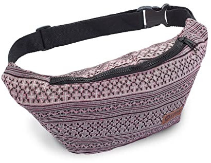 Leon Gürteltasche Bauchtasche Hüfttasche 100% Baumwolle Fanny Pack Belly Belt Moon Bag Bumbag Boho Hippie Tribal