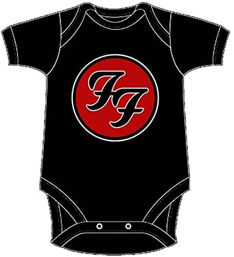 Foo Fighters Schlafstrampler FF Band Logo Nue offiziell Schwarz 0 to 24 Months X Large (12-18 months)