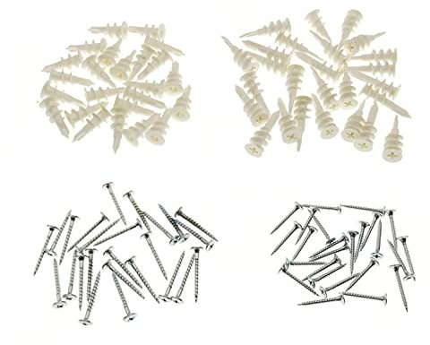 JZK 50 PZ 2 Tasselli Tasselli per cartongesso in plastica 13x42mm 14x32mm Tasselli e viti per scaffalature, quadri, staffe, tasselli per pareti cave autoperforanti, fissaggi per cartongesso