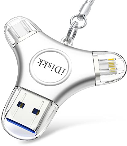 iDiskk Mfi Certified 256GB iPhone Flash Drive Photo Stick,Photo and Video Backup for All Models of iPhone,iPad,MacBook,Android Phones and Windows Computer, Photo Storage