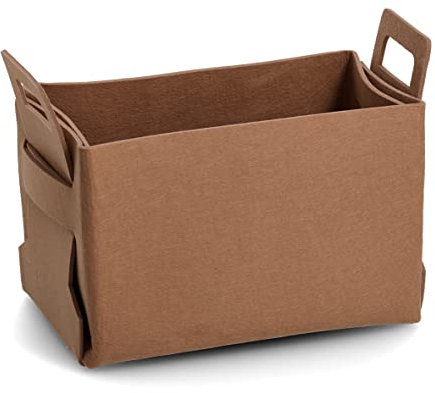 Zeller 14443 Aufbewahrungskorb, Filz, Cognac, ca. 36 x 25 x 23 cm