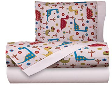 Smart Deco Home Completo lenzuoline lenzuolini set lenzuola stampa fantasia 100% cotone made in italy per lettino lettino con sbarre bimbo bimba bimbi neonato bebe LETTINO DINOSAURI