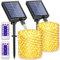 BESCOST Solar Lichterkette 15 m 150 LED Lichterkette 8 Modi wasserdicht LED-Solarleuchten im Außenbereich Dekoration für Weihnachten Party Hochzeit